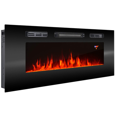 Camino elettrico da parete/incasso Amadeo 36, Art Flame, 465x914x121 mm, 1500W, oltre 100 combinazioni di colori, Termostato, Ceppi e cristalli