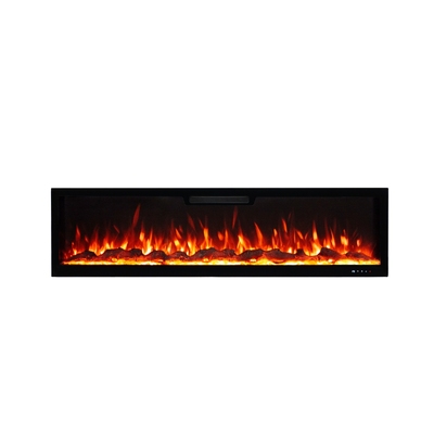 Camino elettrico da parete e da incasso Vegas 60, Art Flame, 457x1524x126 mm, 1500W, 10 colori di fiamma, Termostato, Set di ceppi e cristalli