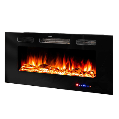 Camino elettrico da parete e da incasso Adeli multicolore, Art Flame, 465x1016x121 mm, 1500W, oltre 100 combinazioni di colori, Termostato, Set di ceppi e cristalli