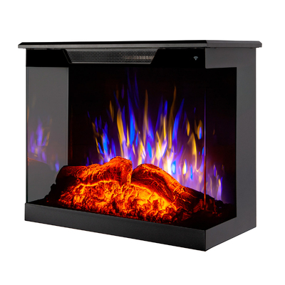 Camino elettrico 3D da incasso Flamora, Art Flame, 519x610x305 mm, 1500W, 6 colori di fiamma, termostato, 5 livelli di intensità della fiamma