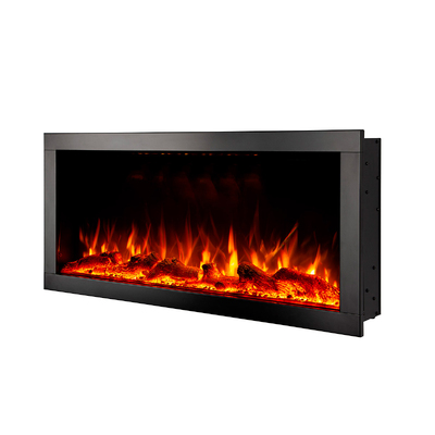Camino elettrico da parete e da incasso Haven 60, Art Flame, 460x1524x162 mm, 1500W, oltre 100 combinazioni di colori, Termostato, Set di ceppi e cristalli