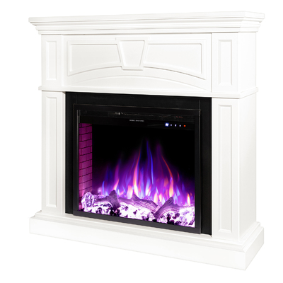 Camino elettrico Laura & Tomas, Art Flame, 1000x1080x270 mm, 1500W, 50 combinazioni di colori, Termostato, Set di ceppi e cristalli