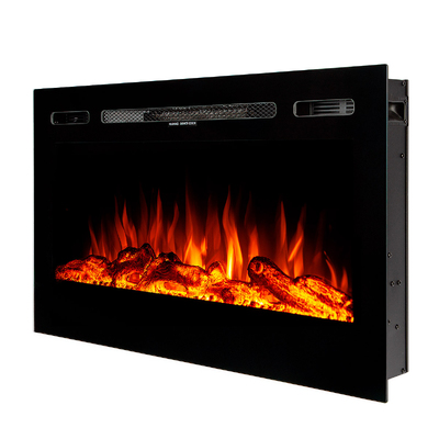 Camino elettrico da parete e da incasso Adeli, Art Flame, 544x915x140 mm, 1500W, 3 colori di fiamma, 5 livelli di luminosita, Set di ceppi e cristalli