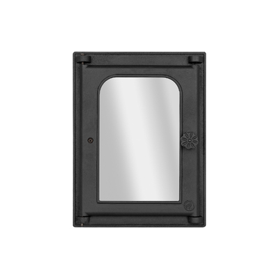 Sportello per stufa K 303, 312×410 mm, Ghisa, Resistenza 700–950℃, Apertura rotante