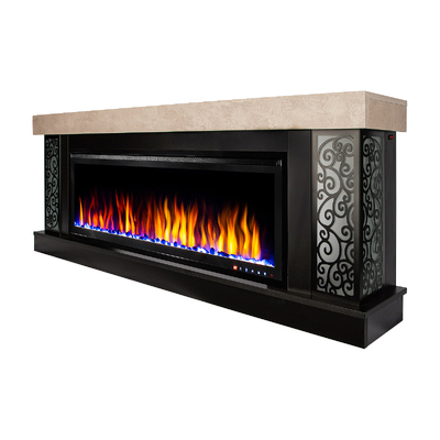 Camino elettrico Galateea maxi & Schubert 50, Art Flame, 700x1800x275 mm, 1500W, oltre 60 combinazioni di colori, Termostato, Set di ceppi