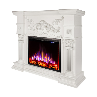 Camino elettrico Miraj mini & Tomas, Art Flame, 1050x1200x320 mm, 1500W, 50 combinazioni di colori, Termostato, Set di ceppi e cristalli