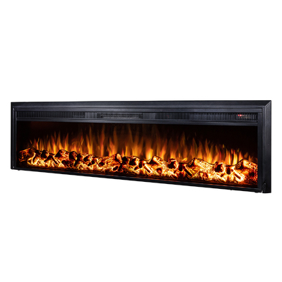 Camino elettrico da incasso Tanzania XL, Art Flame, 439x1603x180 mm, 1500W, 10 colori di fiamma, Bluetooth, 5 livelli di luminosita 