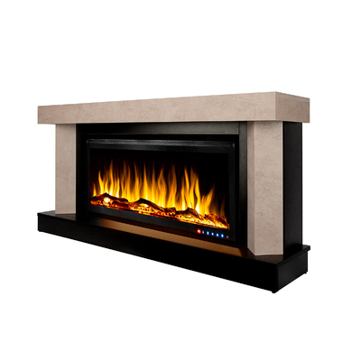 Camino elettrico Palermo maxi & Schubert 42, Art Flame, 700x1500x300 mm, 1500W, oltre 60 combinazioni di colori, Termostato, Set di ceppi