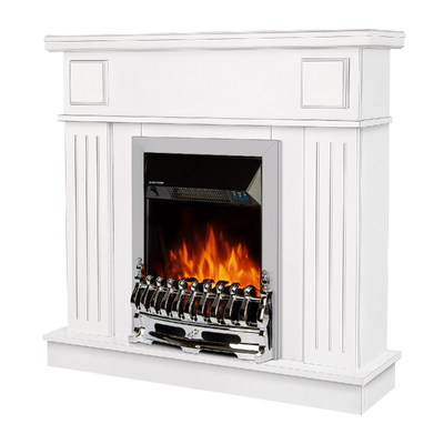 Camino elettrico Marina & Galileo silver, Art Flame, 997x1034x270 mm, 2000W, Termostato, 5 livelli di luminosita, Timer