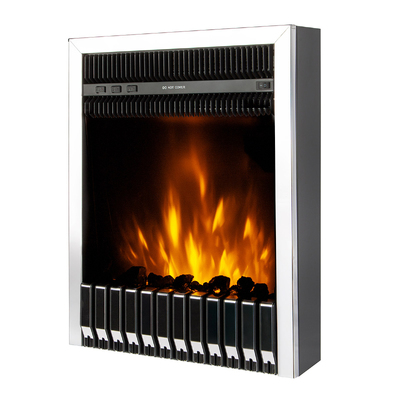Camino elettrico da incasso Gala silver, Art Flame,577x447x161 mm, 2000W, Termostato, 5 livelli di luminosita, Timer