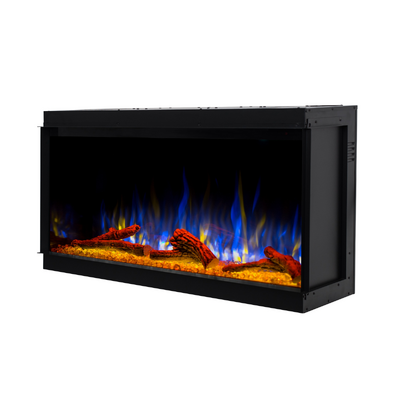 Camino elettrico 3D da incasso Haiti 40, Art Flame, 533x1035x332 mm, 1500W, oltre 100 combinazioni di colori, Termostato, Set di ceppi e cristalli