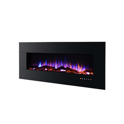 Camino elettrico da parete e da incasso Advance, Art Flame, 520x1270x112 mm, 1500W, 3 colori di fiamma, Bluetooth, 5 livelli di luminosita
