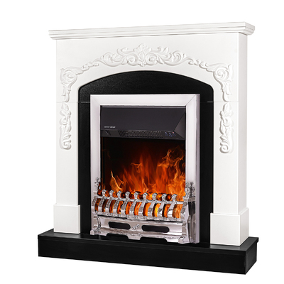 Camino elettrico Casanova & Galileo silver, Art Flame, 975x900x250 mm, 2000W, Termostato, 5 livelli di luminosita, Timer