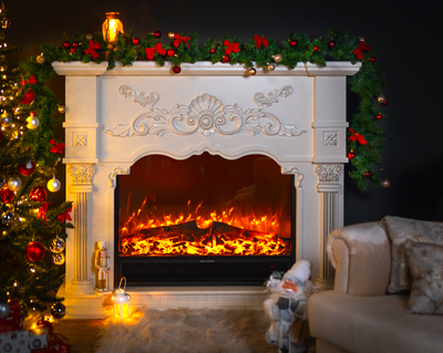 Camino elettrico Miraj & Maximus, Art Flame, 1250x1500x350 mm, 1500W, 3 colori di fiamma, 5 livelli di luminosita, Timer