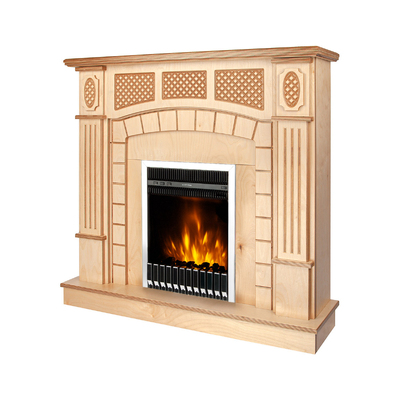 Camino elettrico Amsterdam wood & Gala silver, Art Flame, 1120x1150x300 mm, 2000W, Termostato, 5 livelli di luminosita, Timer