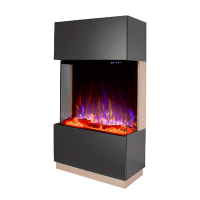 Camino elettrico James & Gilbert, Art Flame, 1400x750x370 mm, 1500W, oltre 100 combinazioni di colori, Termostato, Set di ceppi