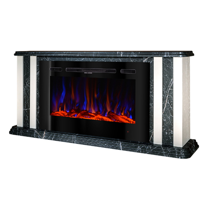 Camino elettrico Tatler & Adeli, Art Flame, 700x1500x270 mm, 1500W, 3 colori di fiamma, 5 livelli di luminosita, Set di ceppi e cristalli