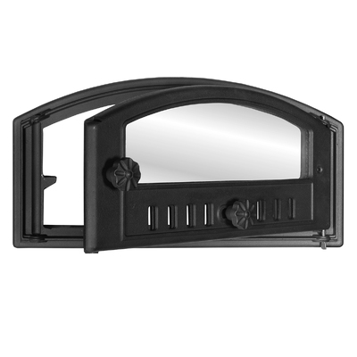 Sportello per stufa K 203, 502×260 mm, Ghisa, Resistenza 700–950℃, Apertura rotante