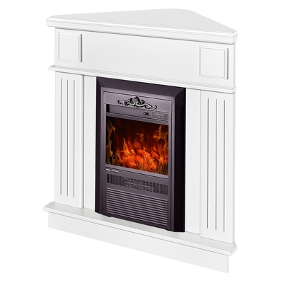 Camino elettrico ad angolo Marina & Cristina, Art Flame, 1000x1000x500 mm, 2000W, 2 livelli di riscaldamento, 5 livelli di luminosita, Timer